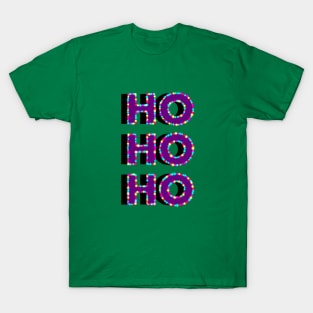 Ho, Ho, Ho Christmas Lights Word Art T-Shirt